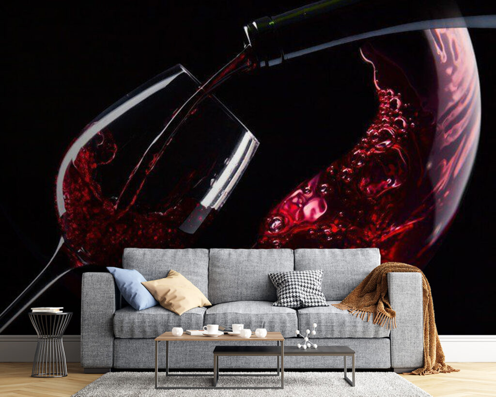 Glass of red wine being poured Glass of red wine being poured