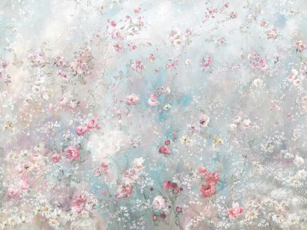 Painting of flowers on a wall Painting of flowers on a wall