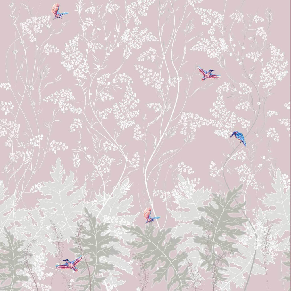 Wallpaper with birds and plants Wallpaper with birds and plants