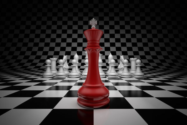 Red and white chess piece Red and white chess piece