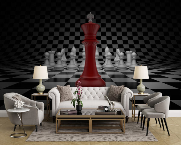 Red and white chess piece Red and white chess piece