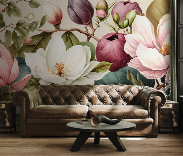 Wall murals Wall murals Vibrant blossoms in harmonious arrangement. (SKU: u70654)