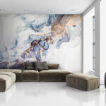 Wall murals Soft blue and white abstract art