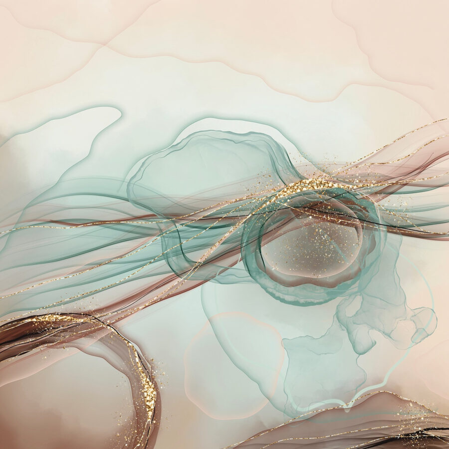 Abstract waves in soft pastel tones.