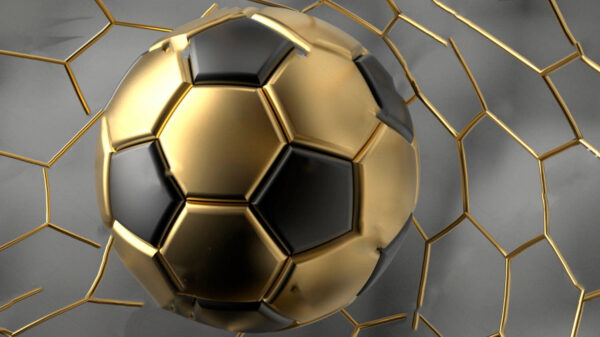 Soccer dreams in metallic hues. Soccer dreams in metallic hues.
