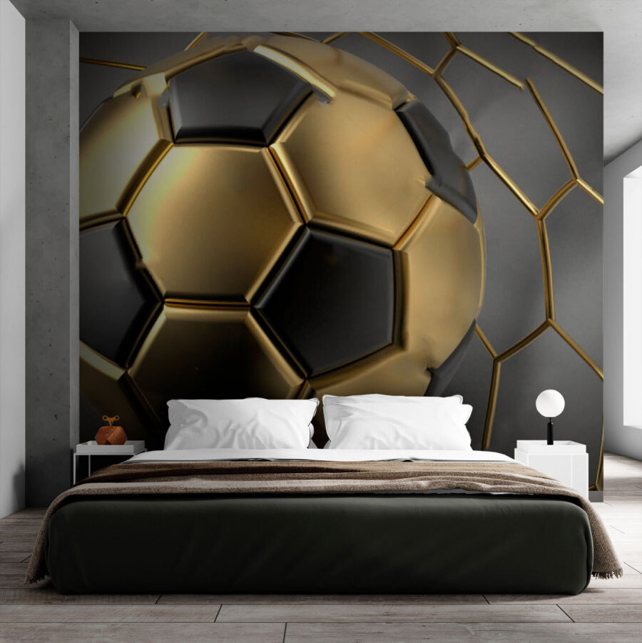 Soccer dreams in metallic hues.
