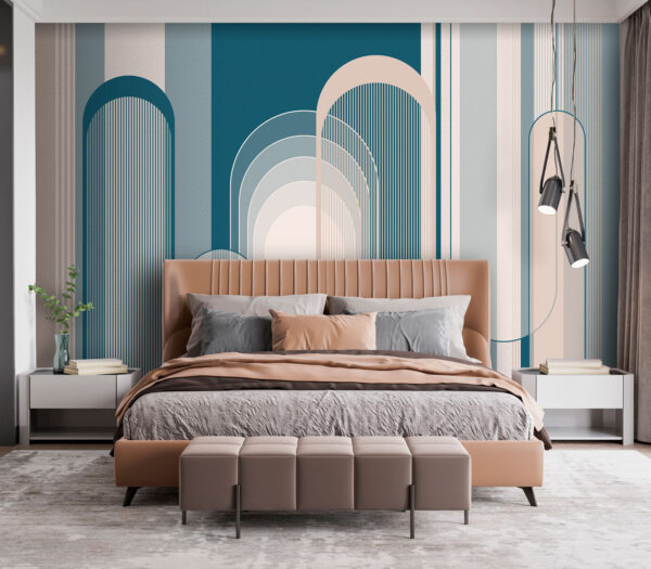 Blue and white art deco pattern Blue and white art deco pattern