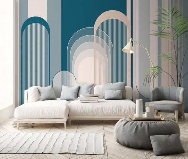 Blue and white art deco pattern Blue and white art deco pattern