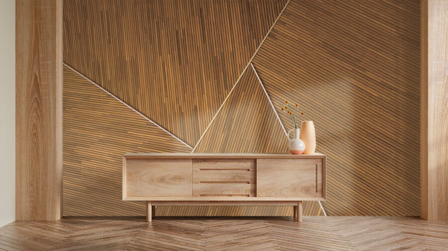 Artistic wooden paneling pattern design.