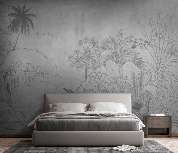 Drawing of a river with trees and plants Drawing of a river with trees and plants