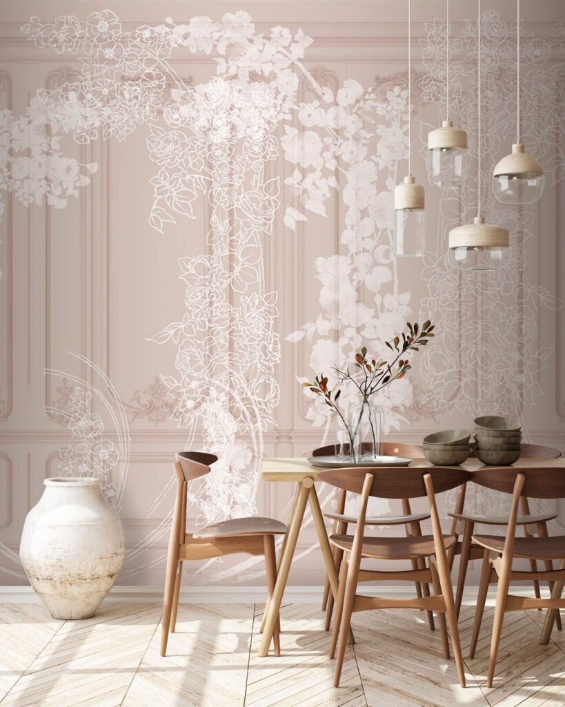 White curtain with flowers White curtain with flowers