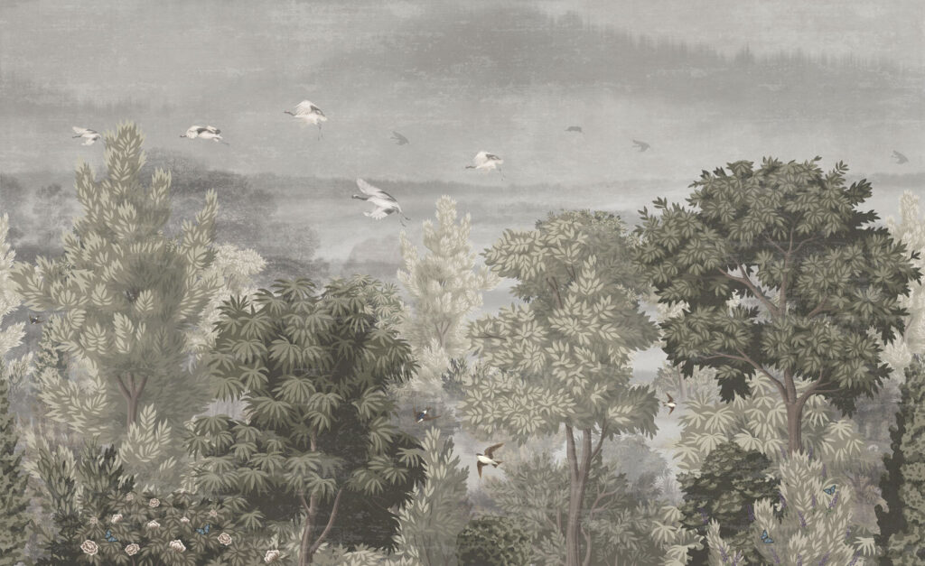Birds flying over trees Birds flying over trees