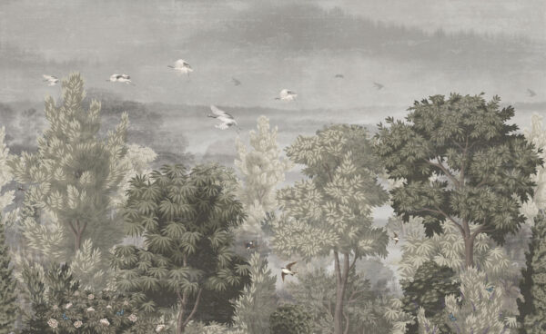 Birds flying over trees Birds flying over trees