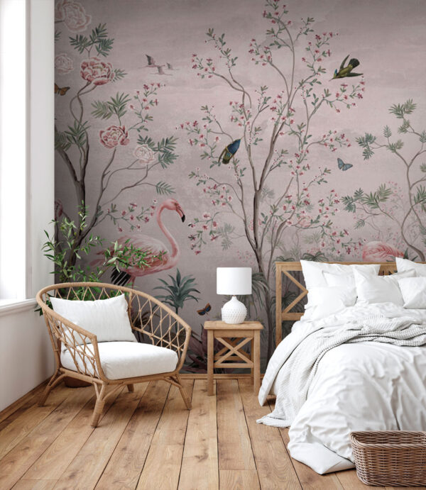 Wallpaper with birds and plants Wallpaper with birds and plants