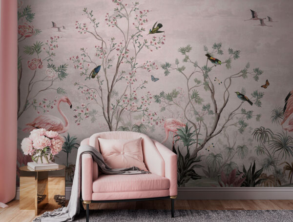 Wallpaper with birds and plants Wallpaper with birds and plants