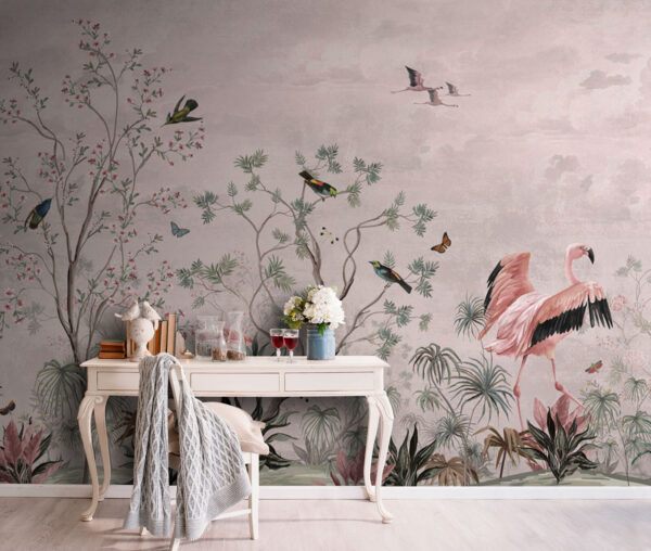 Wallpaper with birds and plants Wallpaper with birds and plants
