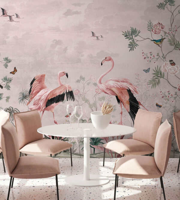 Wallpaper with birds and plants Wallpaper with birds and plants