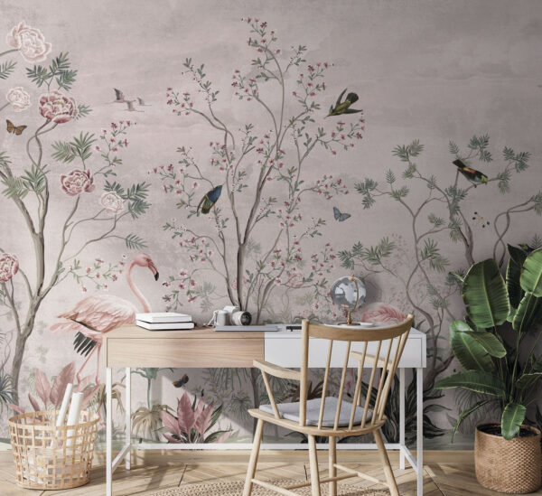 Wallpaper with birds and plants Wallpaper with birds and plants