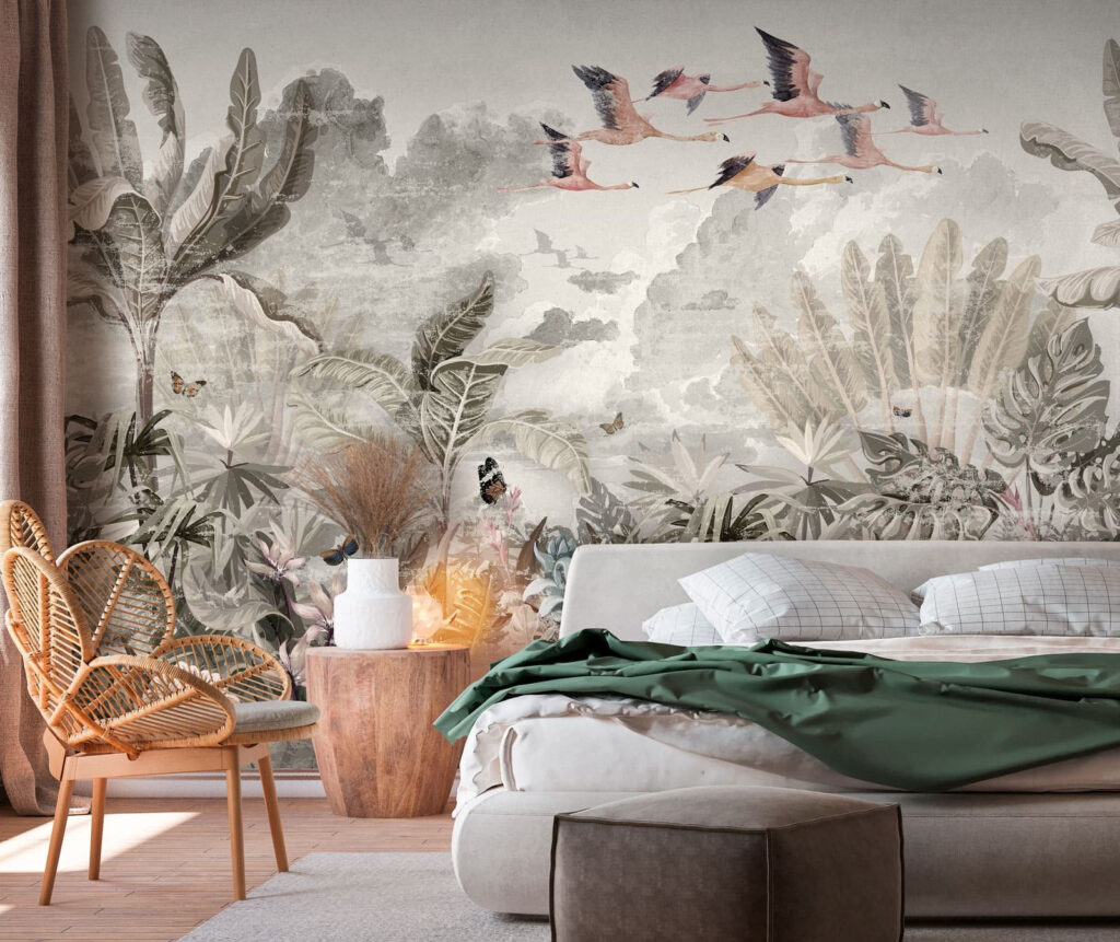 u73561pib1m 1024x861 - Mural of birds flying over a forest