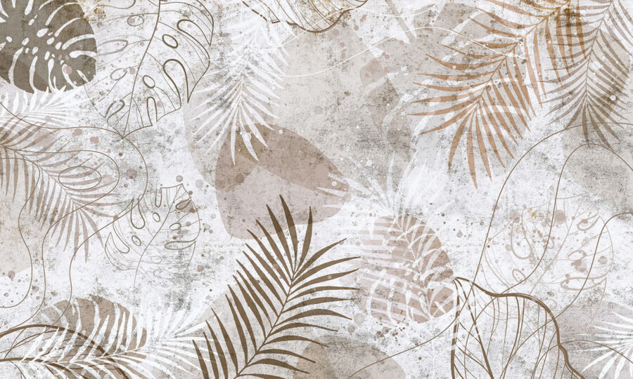Elegant botanical patterns in neutral tones.
