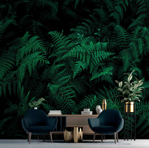 Lush ferns in deep green hues Lush ferns in deep green hues
