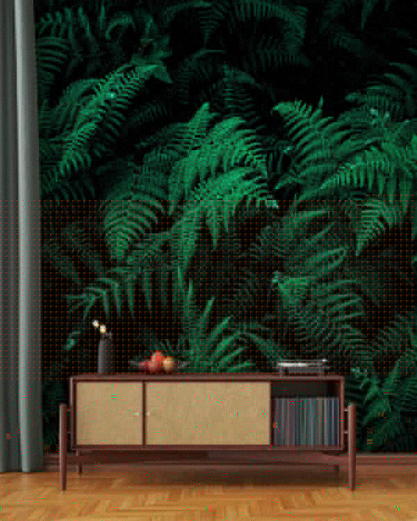 Lush ferns in deep green hues Lush ferns in deep green hues