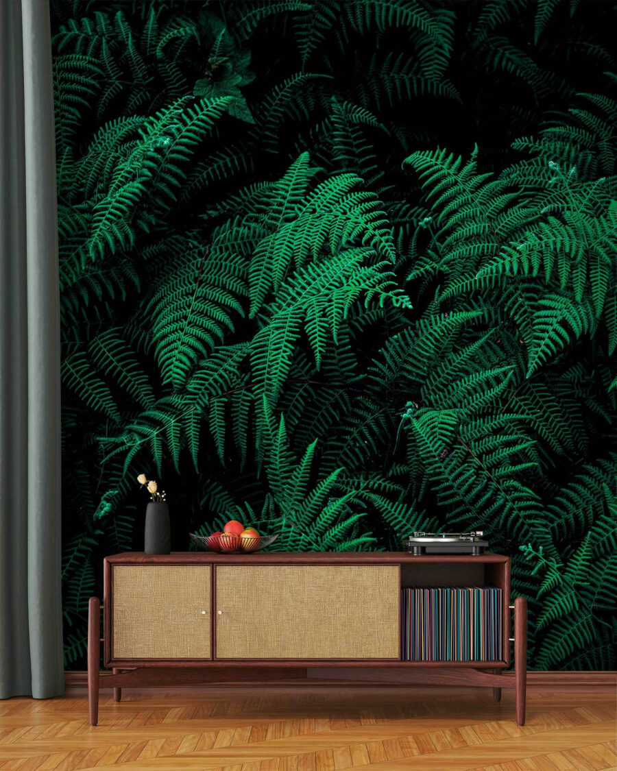 Lush ferns in deep green hues
