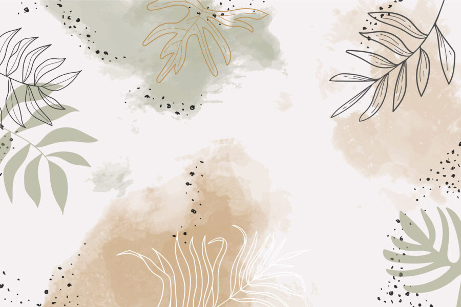 Abstract leaves with soft watercolor tones. Abstract leaves with soft watercolor tones.