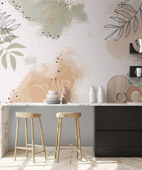 Abstract leaves with soft watercolor tones. Abstract leaves with soft watercolor tones.