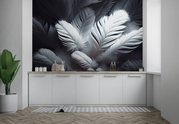 Group of white feathers Group of white feathers