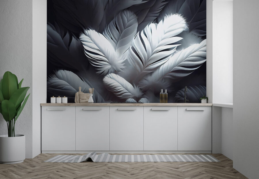 Group of white feathers