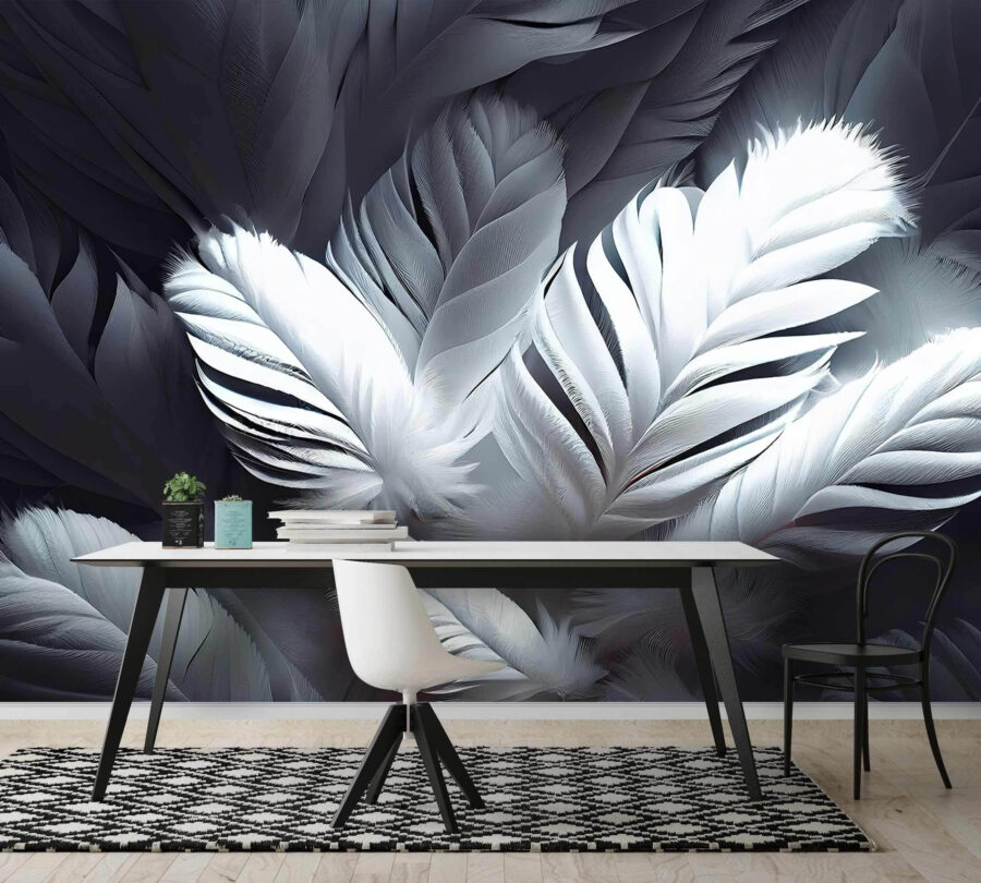 Group of white feathers