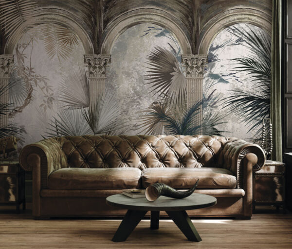 Wallpaper with columns and plants Wallpaper with columns and plants
