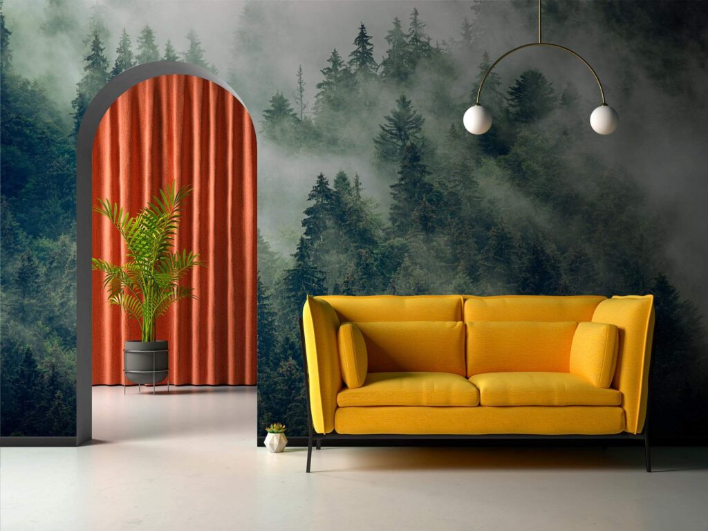 u73873pig1m 1024x768 - Forest of trees with fog - tegory