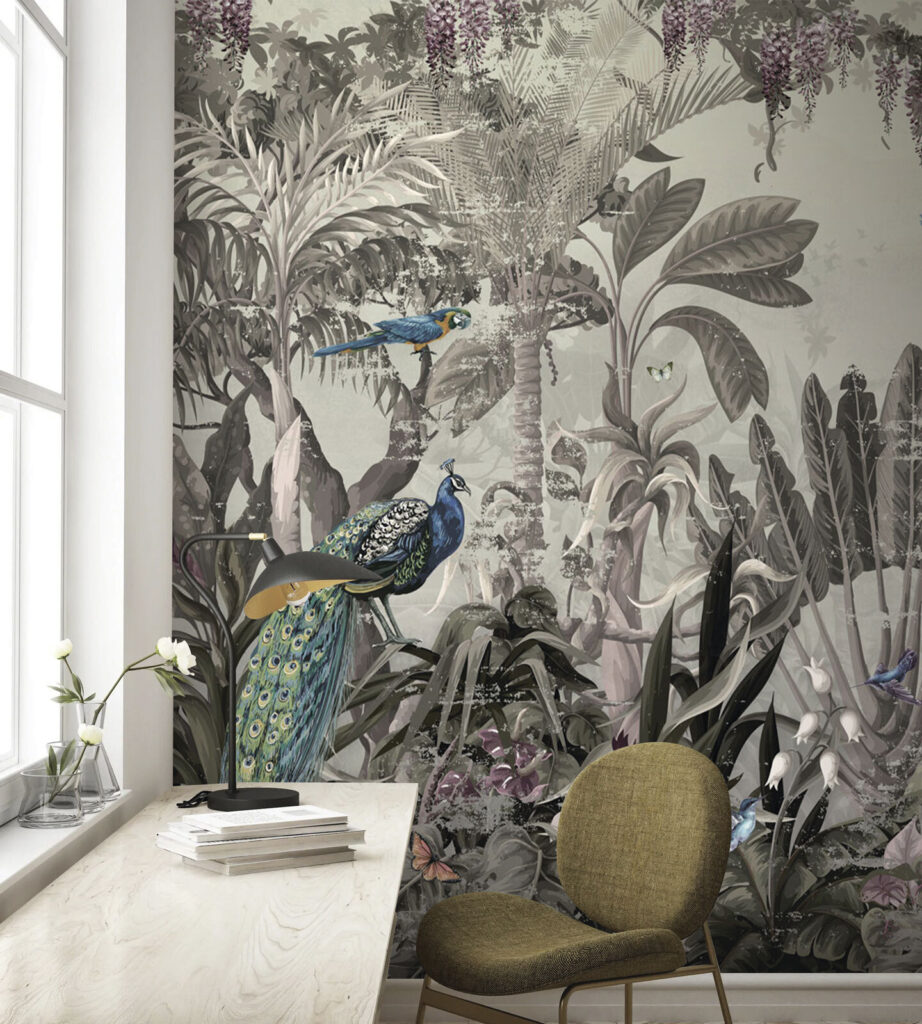 Wallpaper with birds and plants Wallpaper with birds and plants