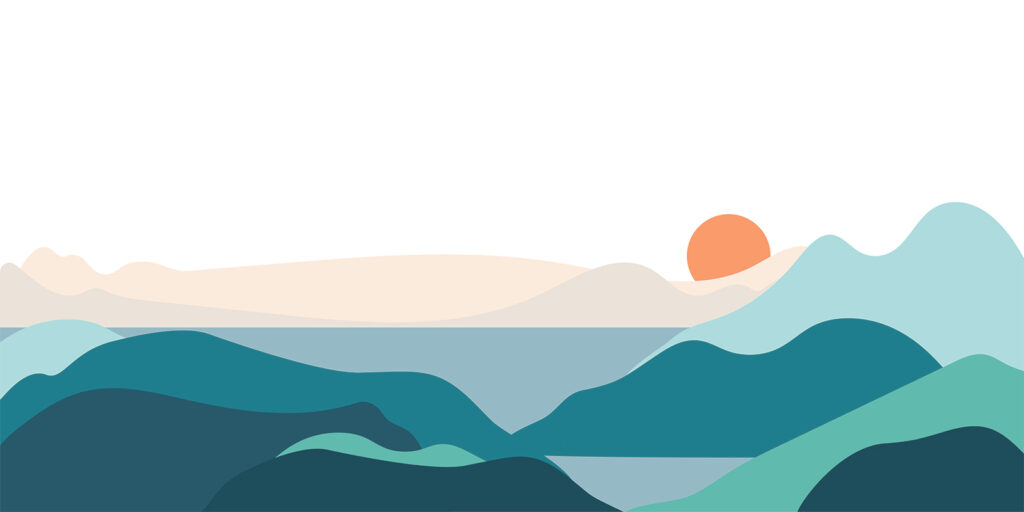 Landscape with mountains and a sunset Landscape with mountains and a sunset