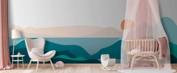 Landscape with mountains and a sunset Landscape with mountains and a sunset