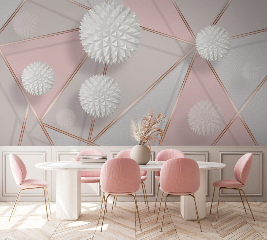 White and pink geometrical design