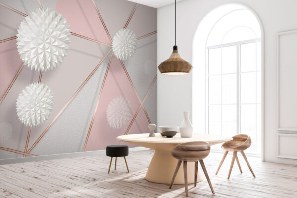 White and pink geometrical design White and pink geometrical design