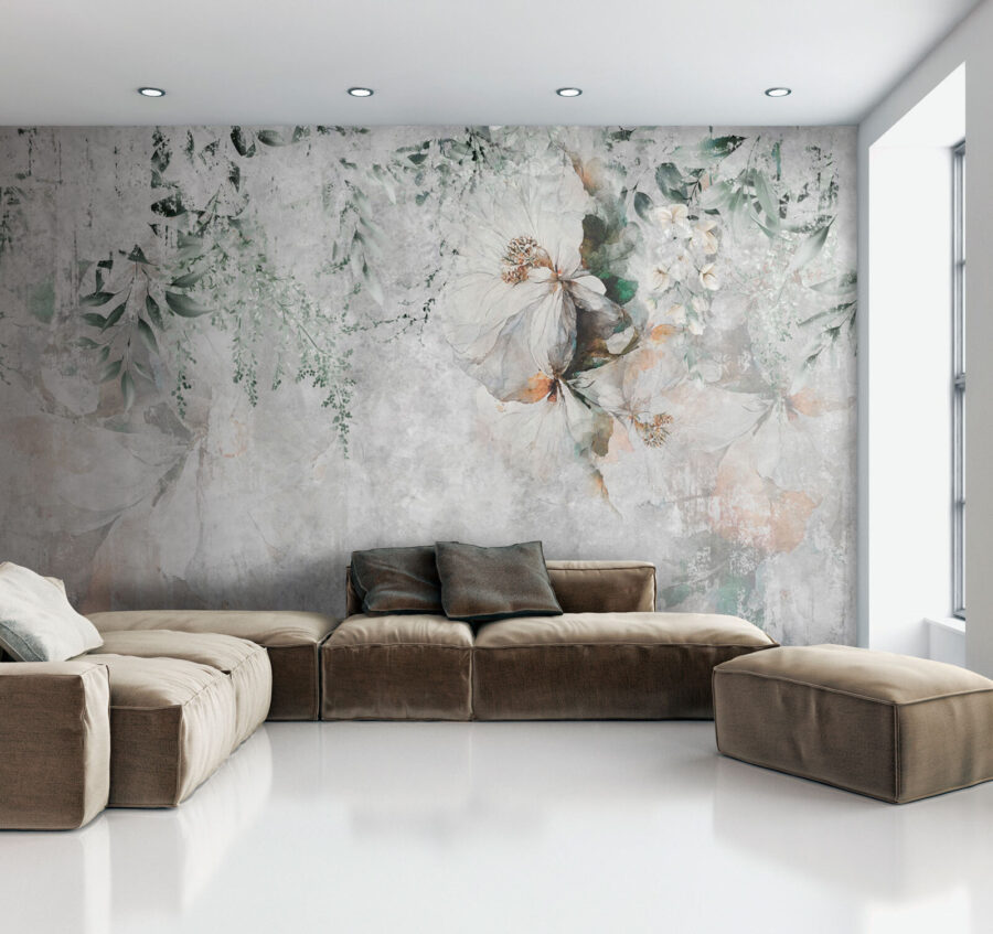 Painting of flowers and leaves Painting of flowers and leaves