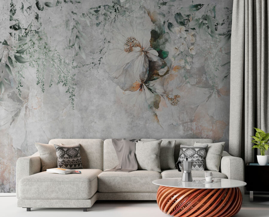 Painting of flowers and leaves Painting of flowers and leaves