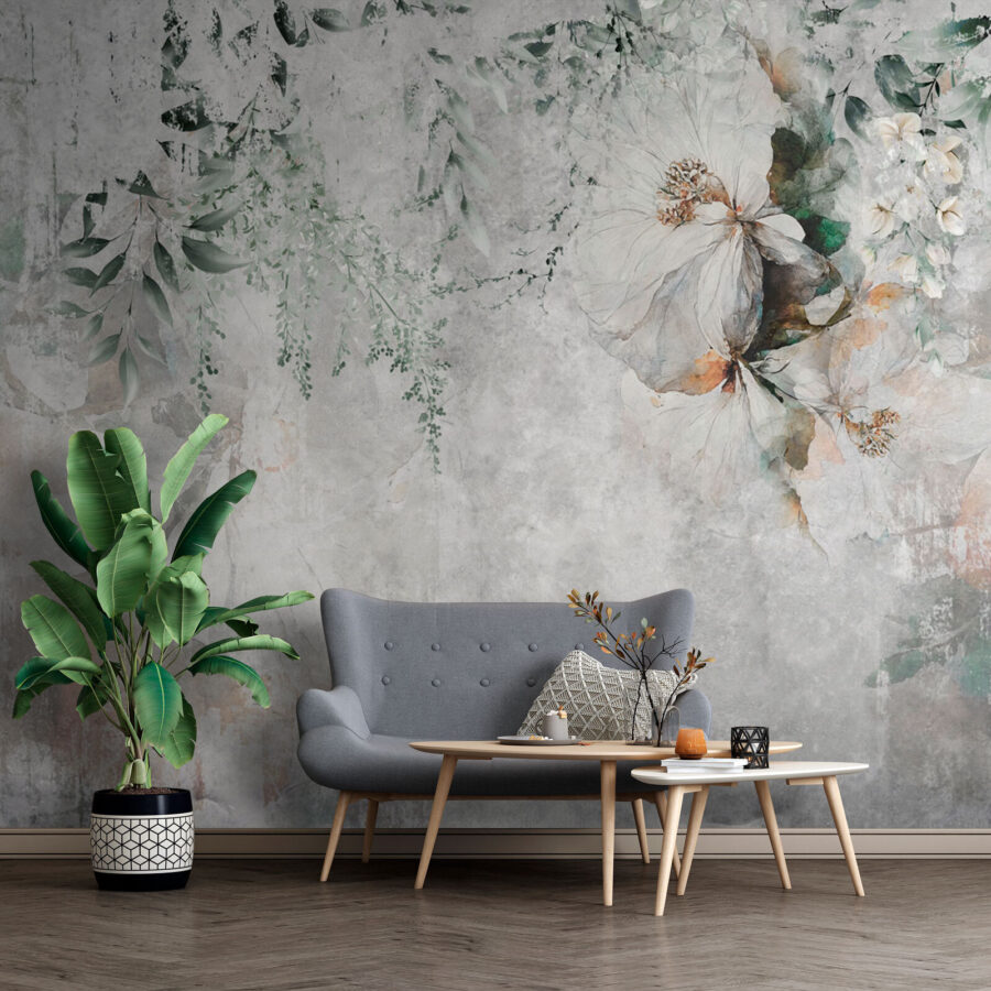 Painting of flowers and leaves Painting of flowers and leaves
