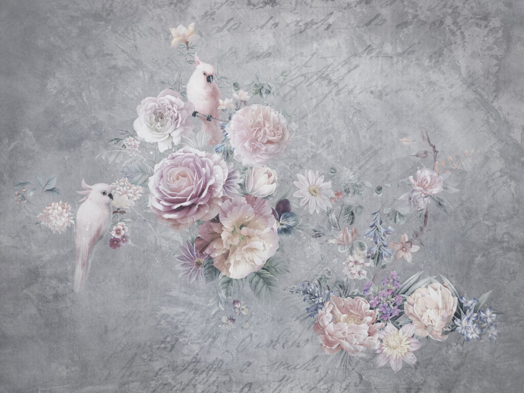 Painting of flowers and birds Painting of flowers and birds