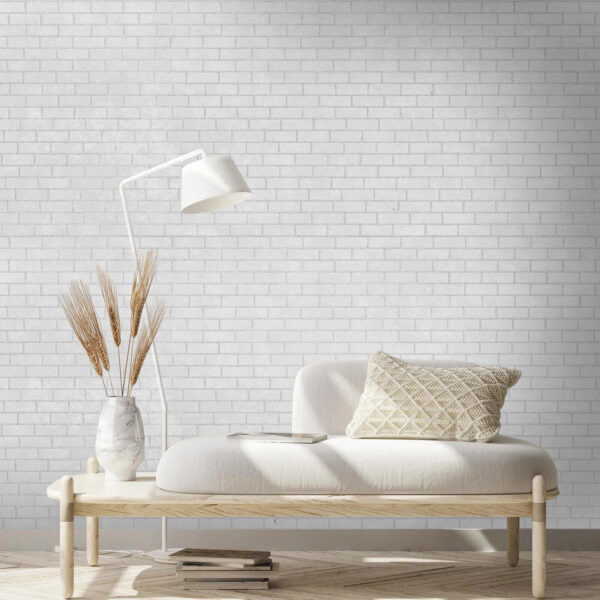 White brick wall with many small bricks White brick wall with many small bricks
