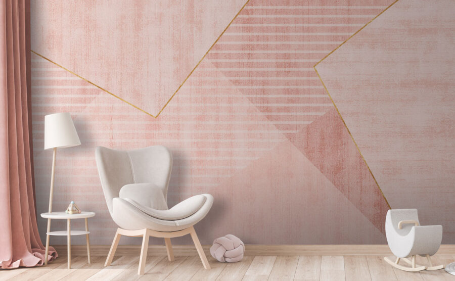 Wall murals Blush Tones in Geometric Harmony
