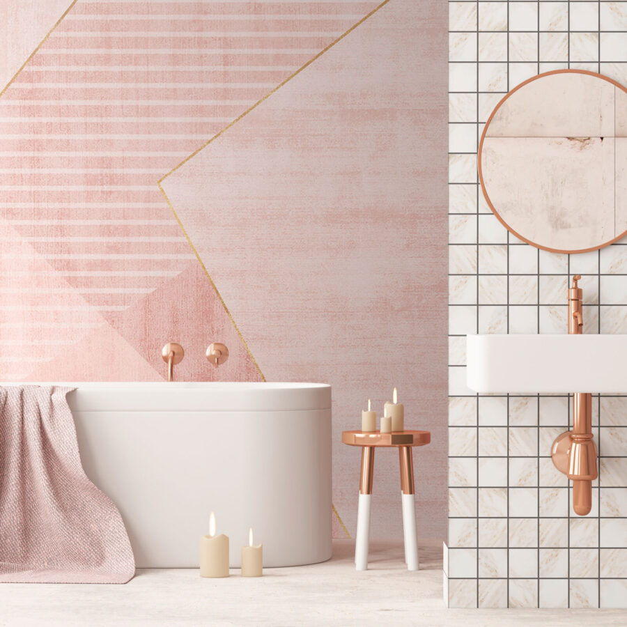 Wall murals Blush Tones in Geometric Harmony - Image 3