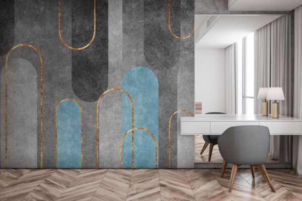 Wall murals Wall murals Abstract shapes in muted tones (SKU: u74069)