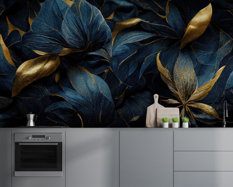 Wall murals Elegant leaves in vibrant hues. - Image 3