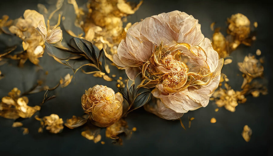 Delicate blossoms in warm hues.