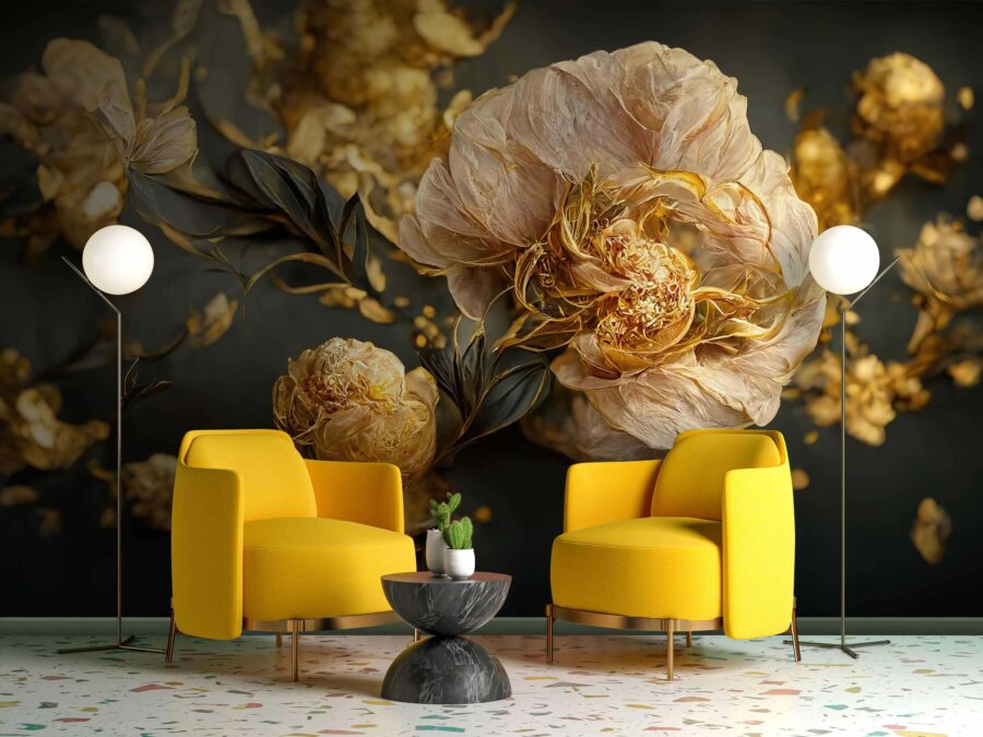 Delicate blossoms in warm hues.
